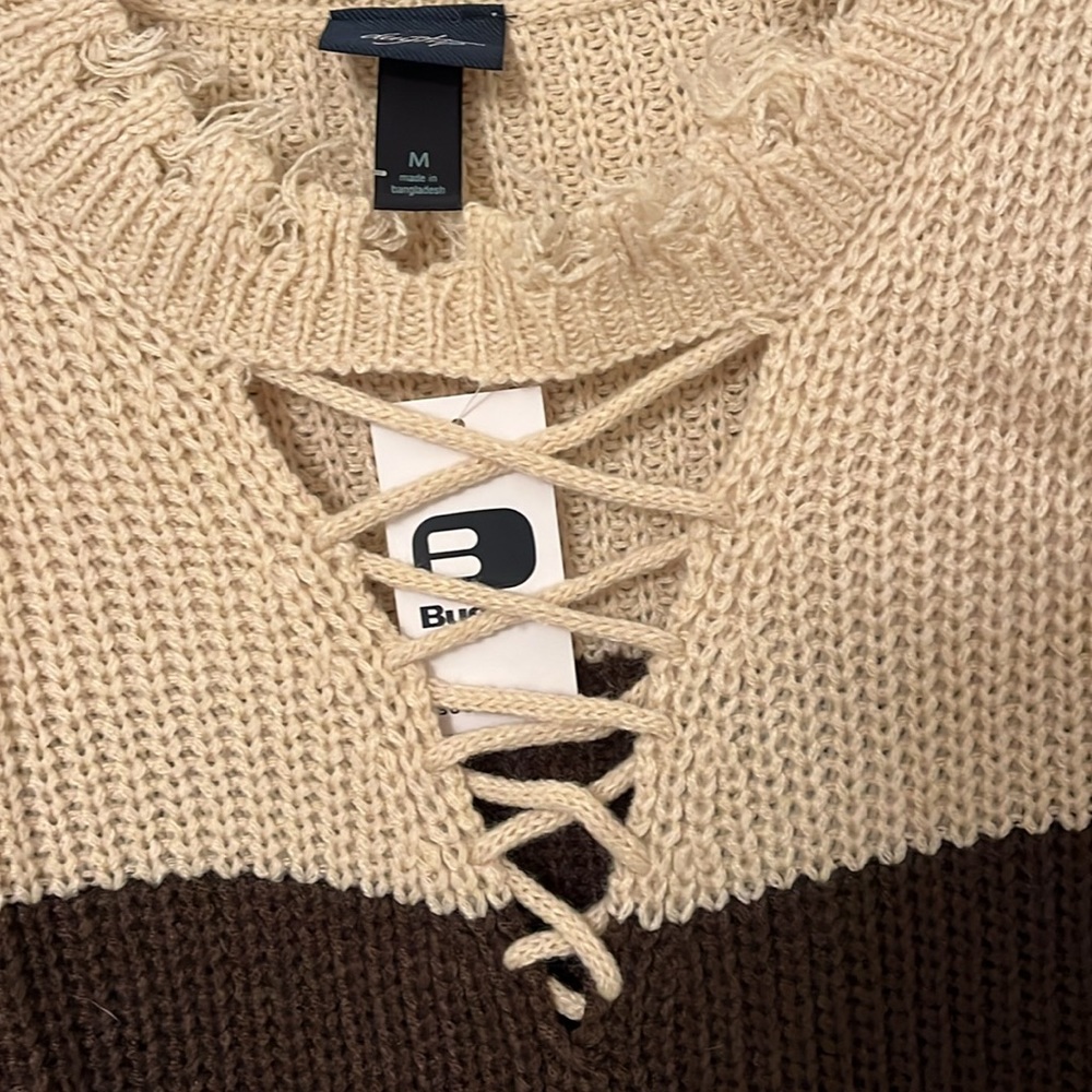 Distressed Edge Tunic Sweater - Picture 2 of 4